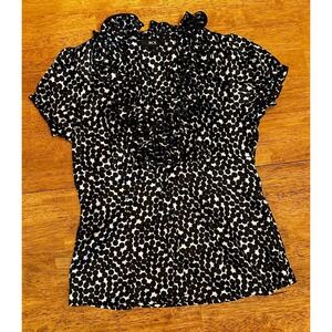 BCX dressy ruffle collar‎ top medium